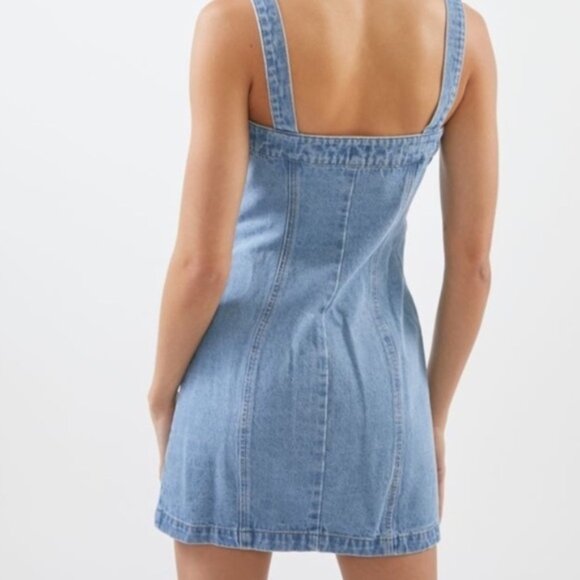 BDG Urban Outfitters Women’s Denim Mini Dress Snap Button Light wash Blue XS - Picture 16 of 16